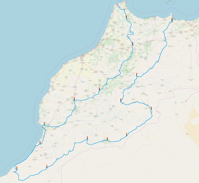 marokko-reise- Route